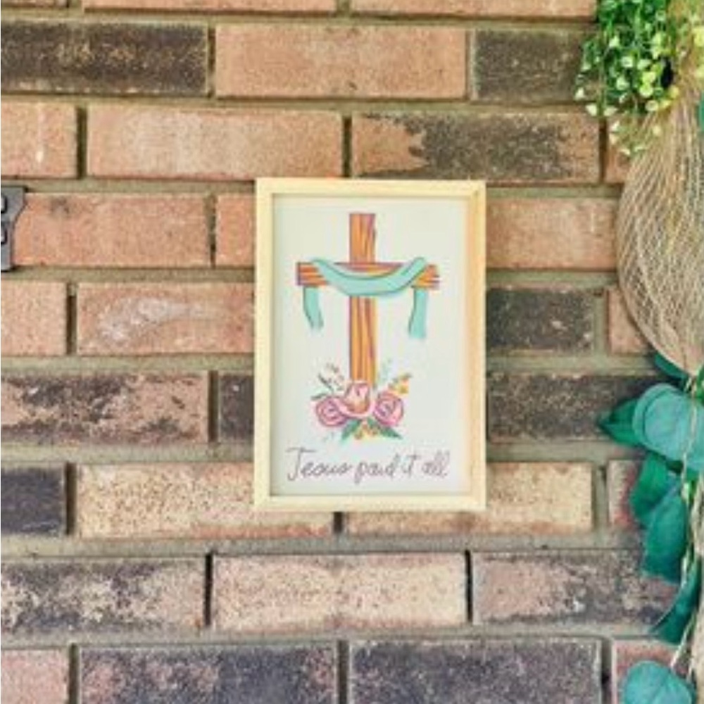 *Jesus Paid It All Inset Box Sign - Picture 8 of 10